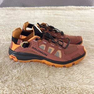 Brand New Never Worn Salomon Techamphobian Orange Water Shoes 6.5